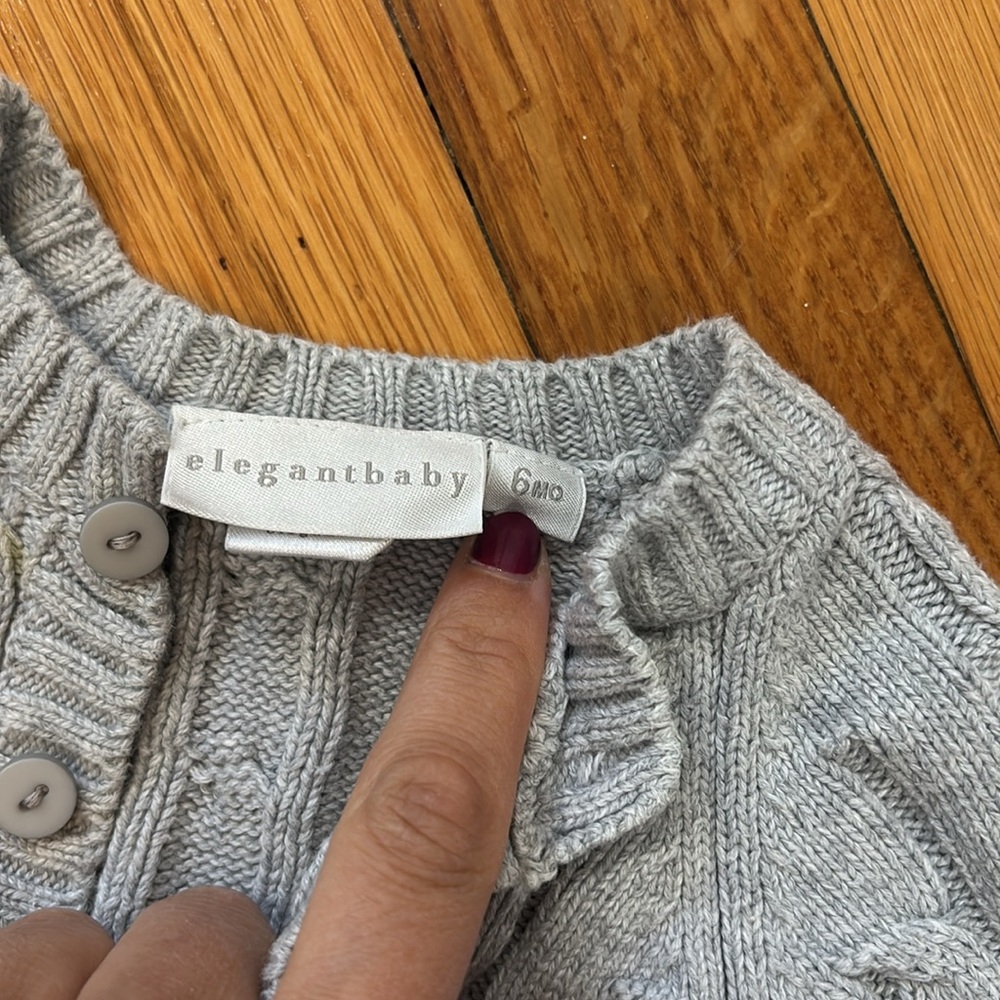 Gray Cable Knit Cardigan - elegant baby brand - Picture 3 of 3
